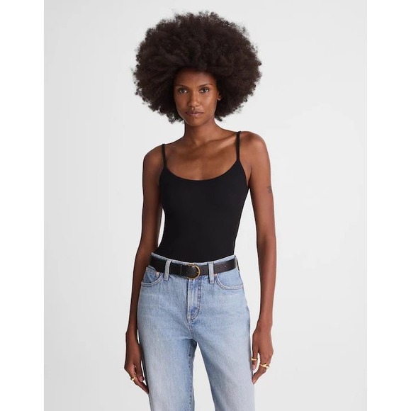 Madewell Tops - Madewell The 9-9 Cami in LuxeRib Jet Black Tank Top NZ376 Women's Medium‎ NEW
